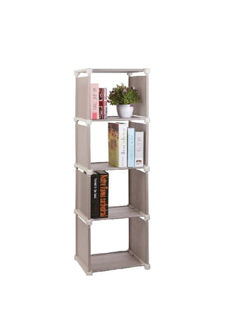 Scaffale Tower 4 Ripiani, Multiuso Salvaspazio in Tnt 32 x 30x h 125 cm Beige