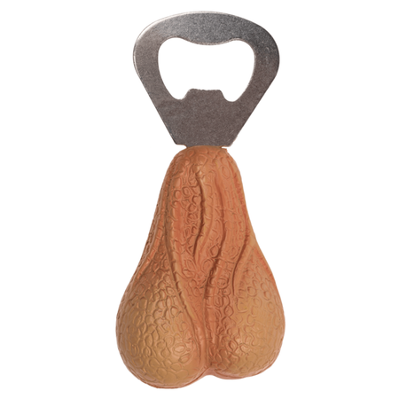 Apribottiglie palle testicoli realistici in poliresina rosa carne cm 7 x 10