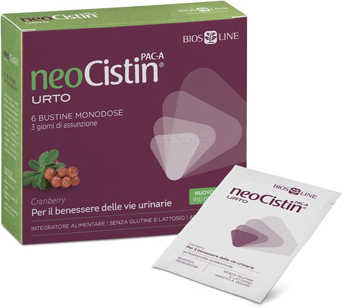 NEOCISTIN PAC-A Urto, Integratore Alimentare Per il Benessere Delle Vie Urinarie, con Cranberry (Mirtillo Rosso Americano), 6 Bustine