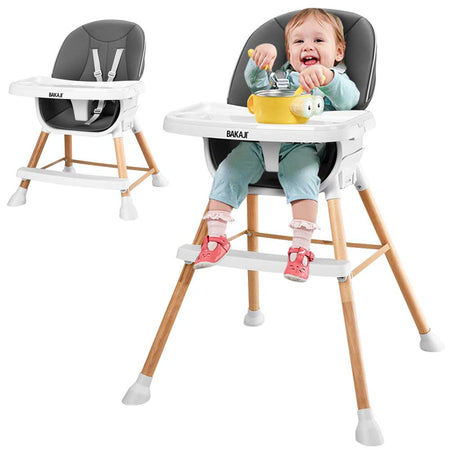 Seggiolone Pappa Bambino Neonato Altezza Regolabile Cinture di Sicurezza 5 punti