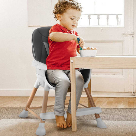 Seggiolone Pappa Bambino Neonato Altezza Regolabile Cinture di Sicurezza 5 punti