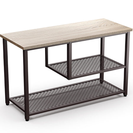 Mobile Scarpiera Metallo e Legno 74x30 H45cm Ingresso Corridoio Ufficio Minimal Bronzo