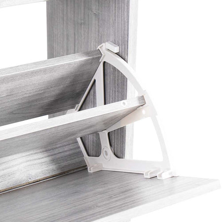 Scarpiera 3 Ante Salvaspazio Doppia Profondità con Maniglia Colore Grigio 63x24x115cm