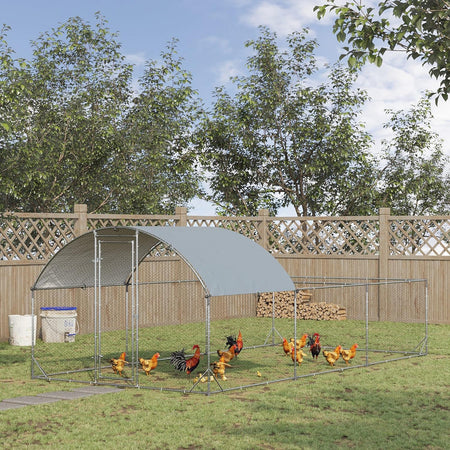 Recinto per Galline Polli in Acciaio e Telo in PE 570x280 H 195cm