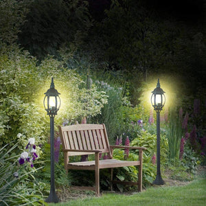 Lampione da Giardino 16x16 H 108 cm Stile Vittoriano Classico 1 x E27 Verde Bronzo