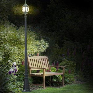 Lampione da Giardino 16x16 H 202 cm Stile Vittoriano Classico 1 x E27 Verde Bronzo