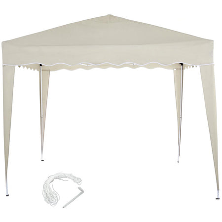Gazebo 3x3 Pieghevole Ecrù Impermeabile Pieghevole Tendone Giardino Con Sacca