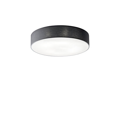 Plafoniera in metallo e tessuto Nera 7Xe27 76X76X15Cm