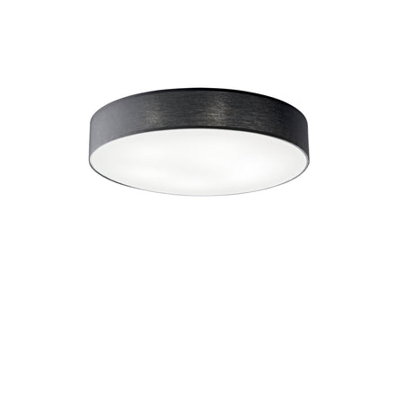 Plafoniera in metallo e tessuto Nera 10Xe27 98X98X17Cm