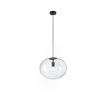 Lampadario a sospensione , diffusore singolo Nera 1Xe27 40X155X10Cm