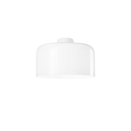 Plafoniera in vetro soffiato Bianca 1Xe27 35X23X9Cm
