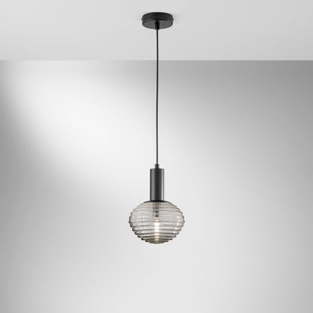 Lampadario a Sospensione Nero 1Xe27 10X18X150Cm