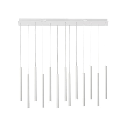Sospensione Led con struttura tubolare lineare cct Bianco 65W 6110Lm 200X107,5X3.5Cm