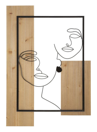 Pannello Da Muro Faces Ferro E Wood Cm 63X2X90
