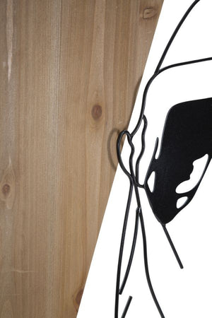 Pannello Da Muro Strip -B- Ferro E Wood Cm 50X2X90