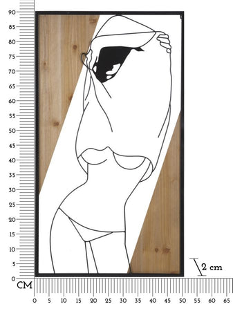 Pannello Da Muro Strip -B- Ferro E Wood Cm 50X2X90