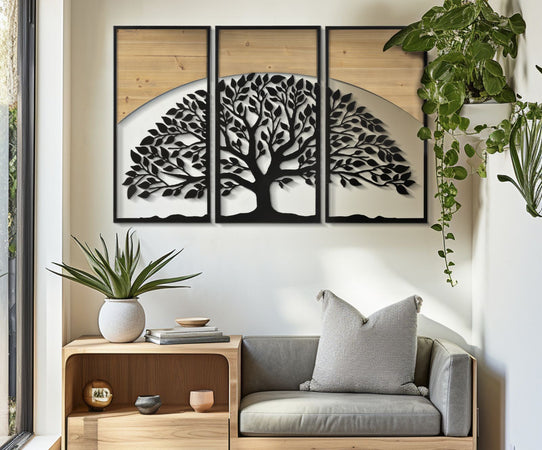 Pannello Da Muro Arc Ferro E Wood Set 3Pz Cm 105X2X70 (35X2X70)