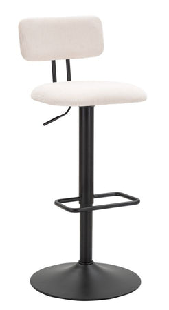Sgabello Bar Light Bianco Cm 41X47,5X85-106,5(Seduta Cm 61-83)