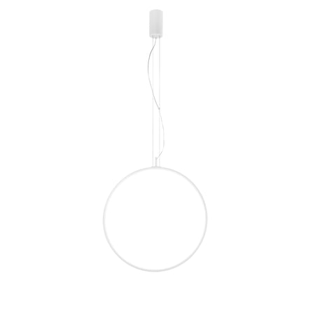 Lampadario a sospensione struttura in metallo diffusore in silicone Bianco 60X210X8 cm