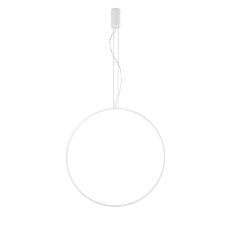 Lampadario a sospensione struttura in metallo diffusore in silicone Bianco 80X230X8 cm