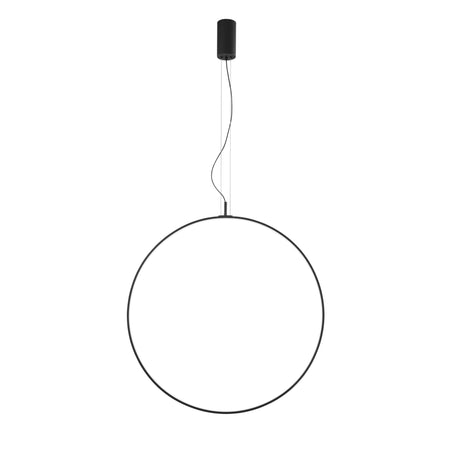 Lampadario a sospensione struttura in metallo diffusore in silicone Nero 80X230X8 cm