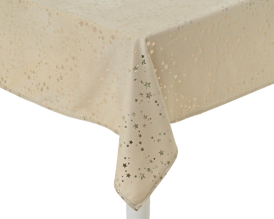 Tovaglia natalizia con stelle in tessuto per tavola di Natale e festività 140 x 180 cm