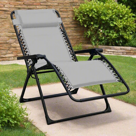 Sedia a sdraio "Zero Gravity XXL" poltrona imbottita reclinabile in acciaio da esterno
