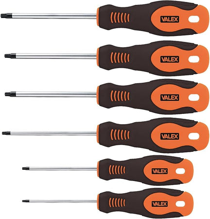 VALEX - SET 6 CACCIAVITI TORX PUNTA MAGNETICA ACCIAIO CHROME VANADIUM
