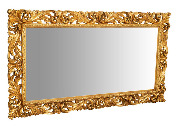Biscottini SPECCHIERA DA PARETE IN LEGNO FINITURA FOGLIA ORO ANTICATO MADE IN ITALY