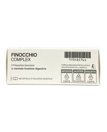 Finocchio complex 45 caps. con Anice, Ananas, Melissa, Carvi, Angelica per la normale eliminazione dei gas intestinali