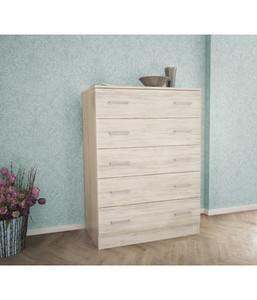 KIT CASSETTIERA CASSETTONE 5 CASSETTI CM. 80X45X111H BIANCO O CEMENTO ROVERE