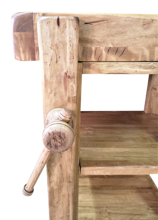 Biscottini Banco da lavoro Country in legno massello di tiglio finitura naturale Made in Italy