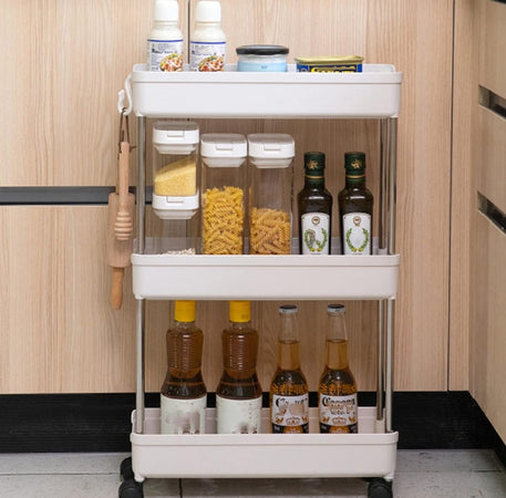Carrellino Cucina Slim Salvaspazio 40x13.5 H 60cm Carrello Porta Tutto Bianco