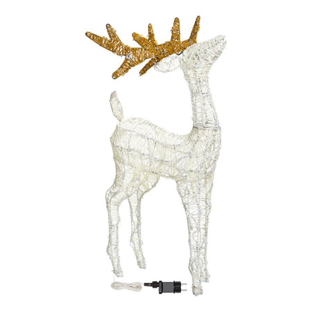 Renna 3D luminosa con LED LHC Traditional da Ø 5 mm, con cavo di alimentazione