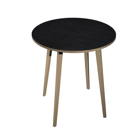 Tavolo a forma rotonda per sale riunioni con gambe in legno cm. 80/100x105h