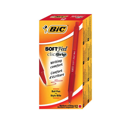 Scatola 12 Penne Sfera Scatto Softfeel Clic 1.0Mm Rosso