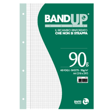 Ricambi Forati Rinforzati Bandup A4 90Gr 40Fg 5Mm C/Margine Bm