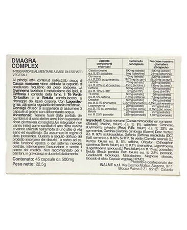 Dmagra complex 45 caps. con Garcinia, Cassia, Tè verde, Betulla, Griffonia favoriscono la perdita del peso corporeo