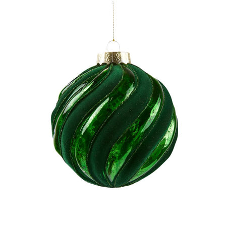 Pallina in velluto colore verde per albero di Natale decorazioni natalizie
