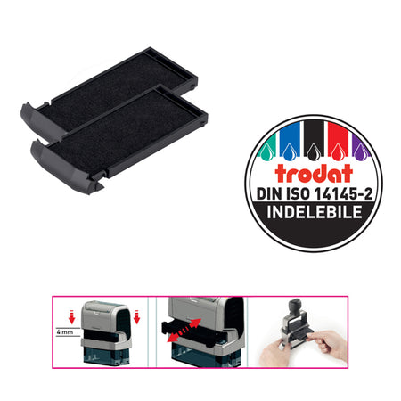 Blister Da 2 Tamponi 6/9413 Nero Trodat
