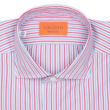 GRIGIO Camicia Camicia Riga Rosa/Celeste da uomo