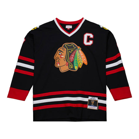 MITCHELL AND NESS Mitchell and Ness Blue Line Chris Chelios Chicago Blackhawks Dark Alternate 1997 Jersey da uomo