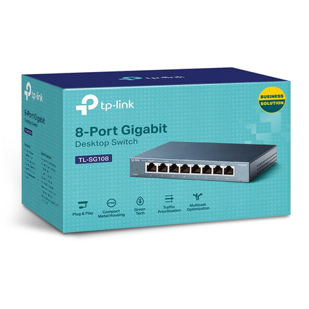 Switch 8 Porte Gigabit 10/100/1000 Mbps Plug & Play TL-SG108
