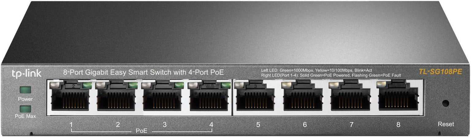 Easy Smart Switch 8 Porte Gigabit con 4 Porte PoE TL-SG108PE