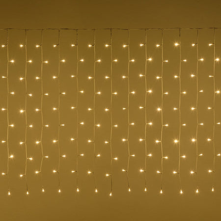 Tenda luminosa con led a luce bianca con cavo bianco decorazione per esterno