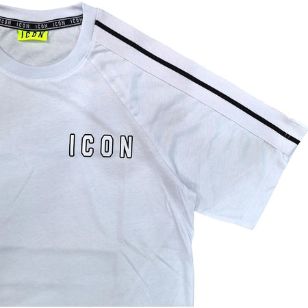 ICON t-shirt bianca con bandine ICUS2S5T055 T-shirt ICON