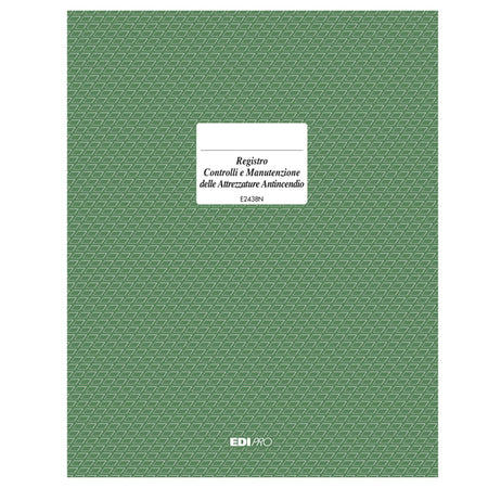 Registro Controllo E Manutenzione Attrezzat. Antiincendi 48Pg 31X24Cm E2438N