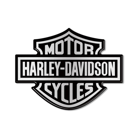 ADESIVO 3D STEMMA LOGO SERBATOIO compatibile MOTO HARLEY DAVIDSON 95x70 Argento