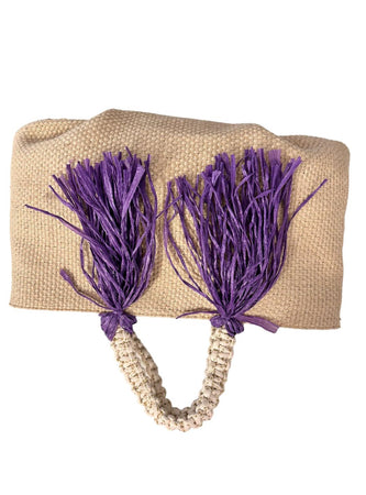 DELLE Borsa Donna art02_viola Paglia da donna