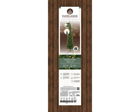 Albero di natale Slim "Pencil Pine" con Led in PVC Altissima qualità